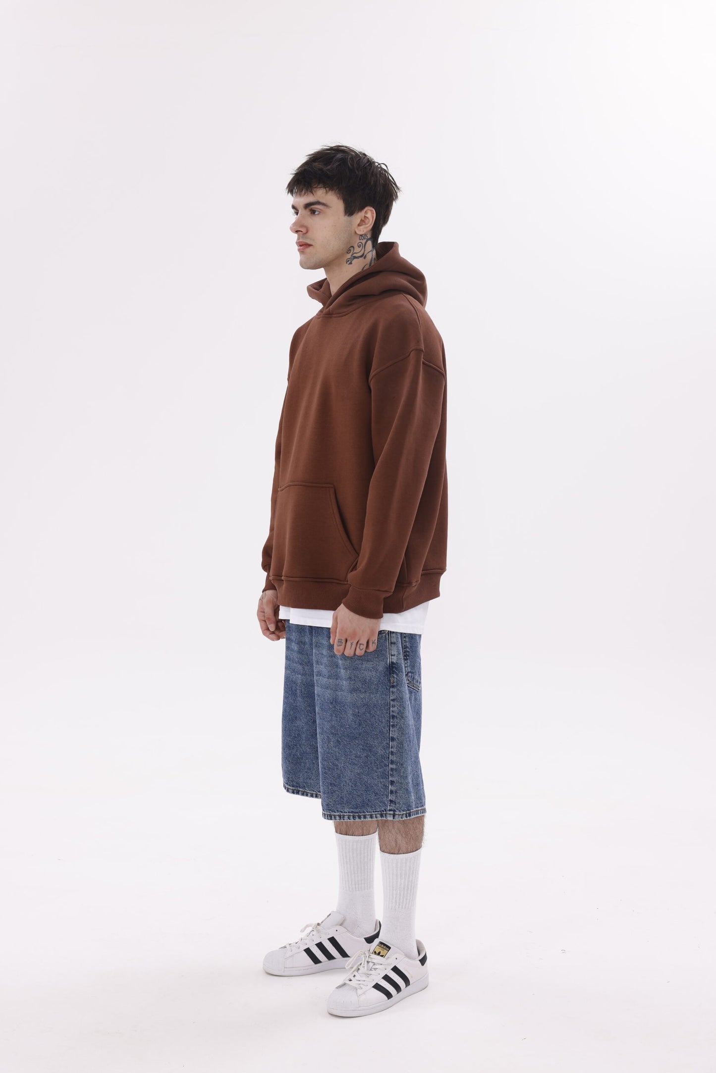 Brown Oversize Basic Hoodie