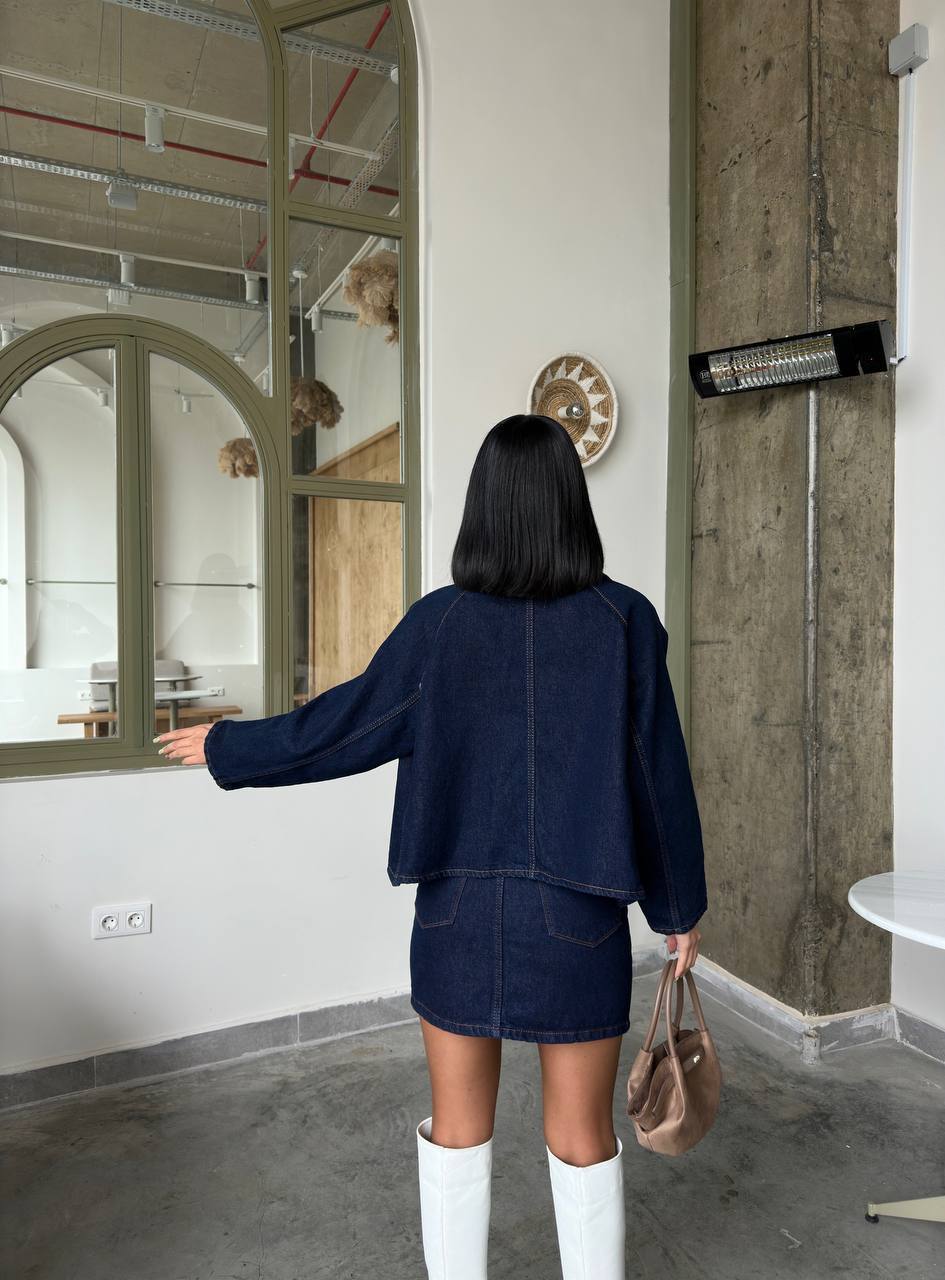 Denim Jacket with Corduroy Collar