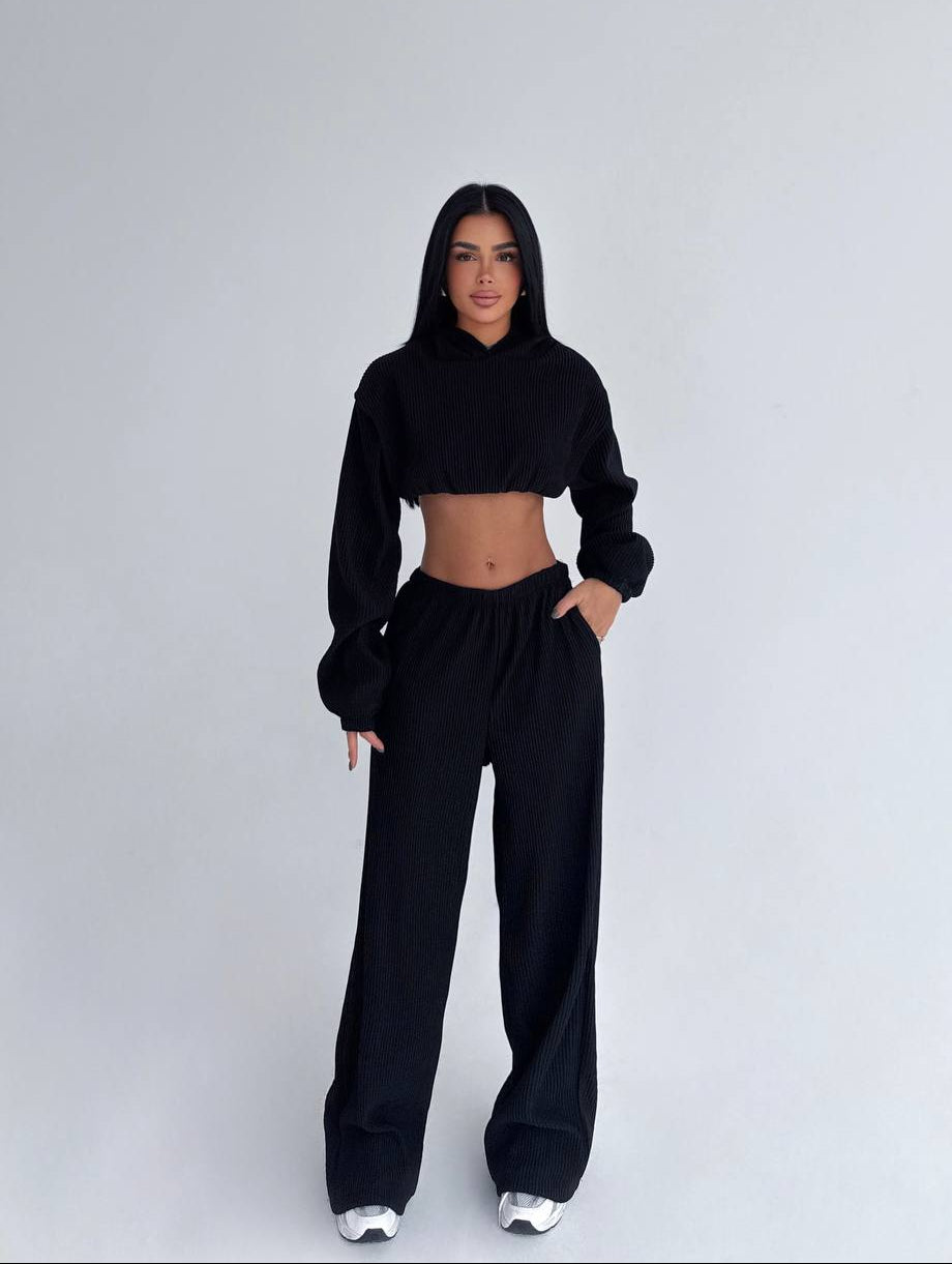 Black Dixie Hoodie and Top Set