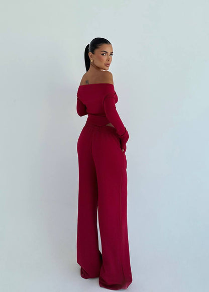 Burgundy  Tracksuit Set