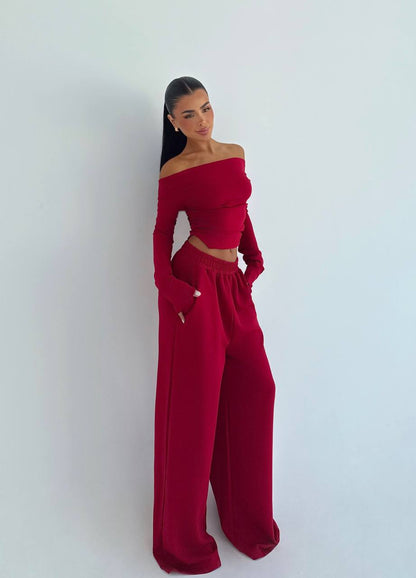 Burgundy  Tracksuit Set