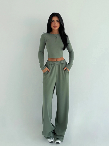 Khaki Rapha Top and Bottom Set