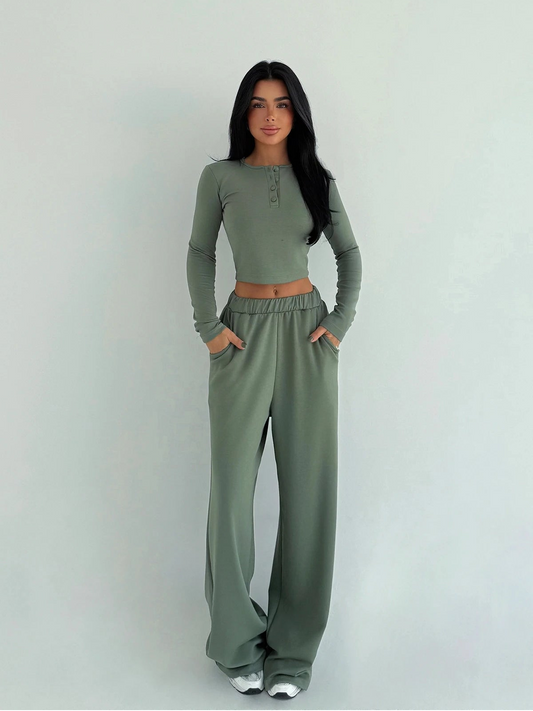 Khaki Rapha Top and Bottom Set
