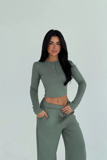 Khaki Rapha Top and Bottom Set