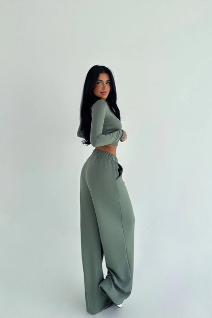 Khaki Rapha Top and Bottom Set