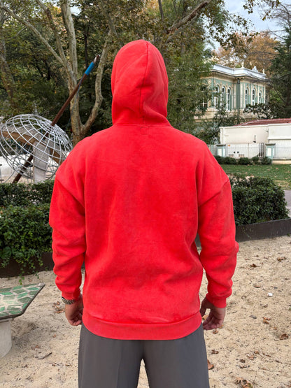 Washed ''Sprite'' Red Oversize Hoodie