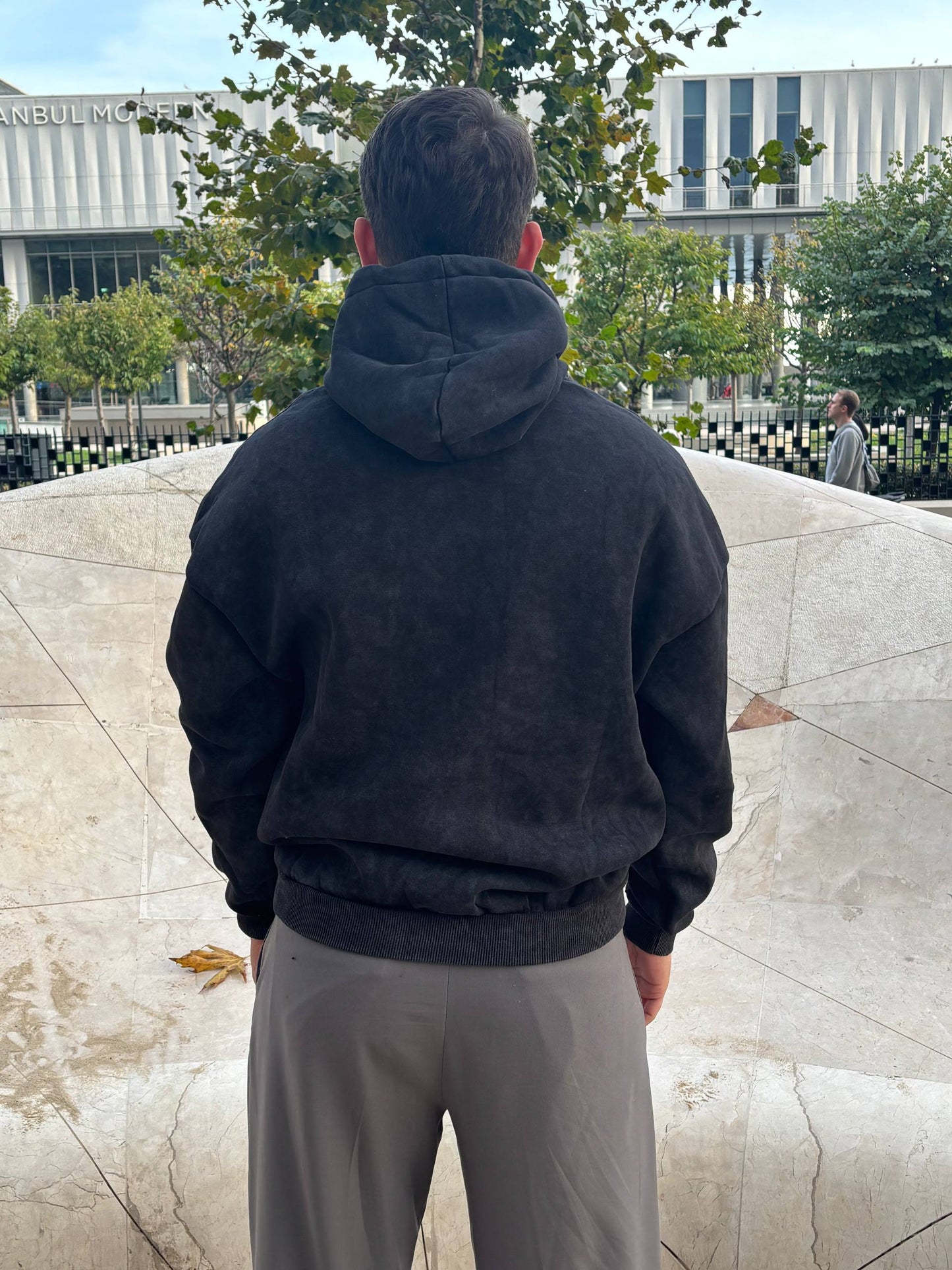 Washed ''Sprite'' Black Oversize Hoodie