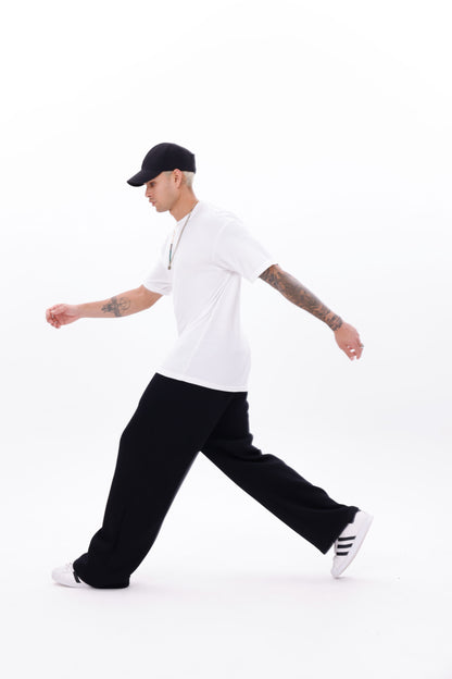 Fleece Lined Baggy Black Sweatpant