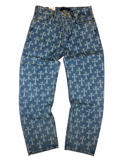 Angel Pattern Baggy Jean
